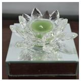Decorative Mirrored Crystal Lotus Candle Holder