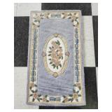 Blue and yellow decorative rug