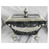 Decorative black and silver footed box