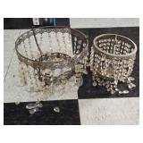 Lot of 2 Decorative Crystal Prism Chandeliers