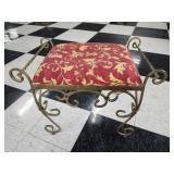 Metal upholstered ottoman