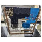 Metal rack with misc table runners and more