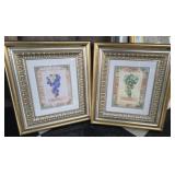 Pair of wood framed prints
