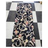Black floral style runner