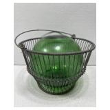 Old fishing buoy and wire oyster basket