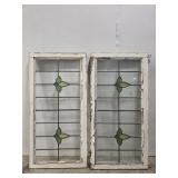 Pair wood and glass windows