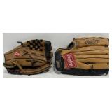 Very gently used baseball gloves