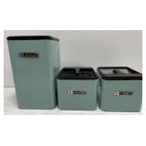 Vintage tin kitchen canisters