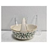 Lenox porcelain basket with glass pieces