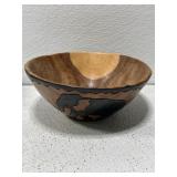 Carved wooden elephant bowl
