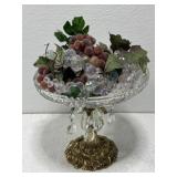 Vintage fruit bowl with artificial grapes AS IS*