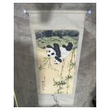 Asian Panda print on roller * has a tear in it