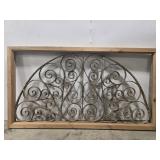 Vintage iron and wood window guard