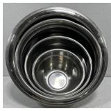Set of assorted sizes of stainless steel bowls
