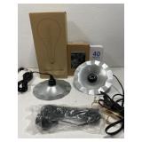Hanging lights with assorted bulbs