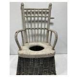 Antique wicker potty chair