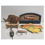 Estate lot of fishing decor