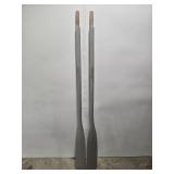 Pair of Silver color wood oars