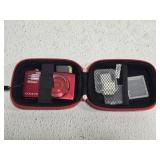 Red Nikon Cool PIX Camera & Case