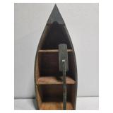 Wood boat style wall shelf