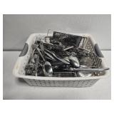Basket of flatware and more