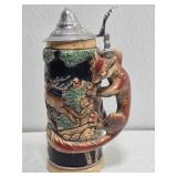 Japan Made Ceramic Beer Stein with Fox Handle
