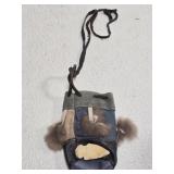 Leather Native American Pouch & Arrowhead