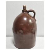 Vintage Brown Pottery Jug with Corn Cob Cork