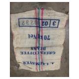 Burlap Colombian coffee bean bag