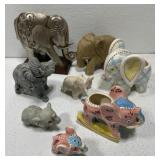 Lot of assorted elephant figurines