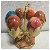 Marble eggs and holder decoration
