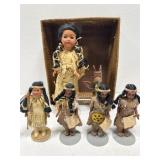 Wicker basket with Indian dolls. Some collectors