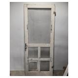 White wood screen door