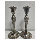 Pair of Godinger silver plated candle stick holder