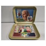 Lot of 2 metal alabama football trays
