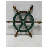 Old wood & metal ship wheel