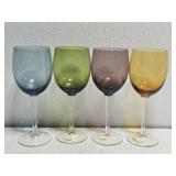 Set of 4 Colorful Stemmed Glasses