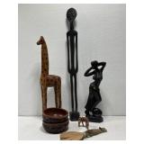 Lot of carved wood home decor