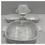 Vintage Corning Ware 3- petite pans & 1-1qt AS IS*