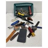 Basket of misc. man items AS IS