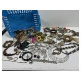 Bin of costume jewelry
