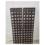 Pair of metal woven shelves