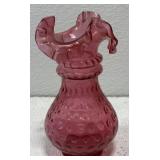 Dimpled blown glass vase