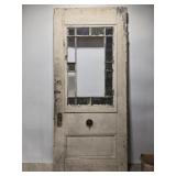 Vintage stained glass and wood door