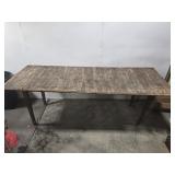 Vintage large solid wood foldable table