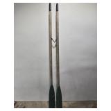 Pair of Maine green tip wood oars