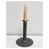 Hog Scraper Candle Holder & Lighted Candle