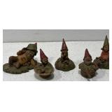 Signed Tom Clark pecan resin gnome figurines