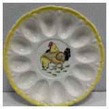 Ceramic deviled egg plate. Has some chips.