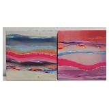 Lot of 2 on canvas painting